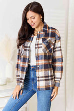 Load image into Gallery viewer, Double Take Plaid Button Front Shirt Jacket with Breast Pockets