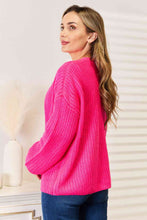 Load image into Gallery viewer, Woven Right Rib-Knit Open Front Drop Shoulder Cardigan