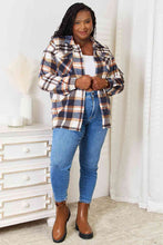 Load image into Gallery viewer, Double Take Plaid Button Front Shirt Jacket with Breast Pockets