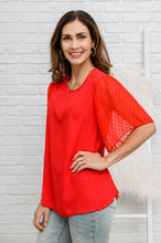 Load image into Gallery viewer, Best Of My Love Short Sleeve Blouse In Red