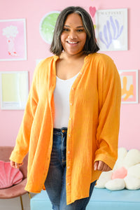 Corey Button Up Top in Tangerine