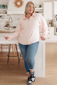 Cozy Moment 1/2 Zip Pullover in Blush