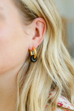 Load image into Gallery viewer, Dark Drops Beaded Huggie Earrings