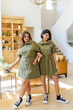 Load image into Gallery viewer, Darla Button Up Collared Dress in Olive