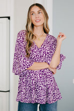 Load image into Gallery viewer, Dearest Dreamer Peplum Top in Painted Purple