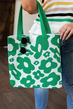 Load image into Gallery viewer, Lazy Daisy Knit Bag in Green