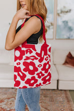 Load image into Gallery viewer, Lazy Daisy Knit Bag in Red