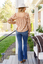 Load image into Gallery viewer, One Fine Afternoon Gingham Plaid Top In Caramel