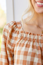 Load image into Gallery viewer, One Fine Afternoon Gingham Plaid Top In Caramel