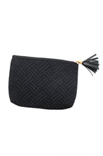 Load image into Gallery viewer, Quilted Travel Zip Pouch in Black