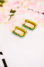 Load image into Gallery viewer, Set in Stone Rainbow Huggie Earrings