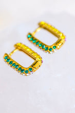 Load image into Gallery viewer, Set in Stone Rainbow Huggie Earrings