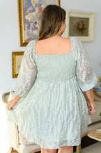 Load image into Gallery viewer, Spotting Fairies Puff Sleeve Dress in Sage