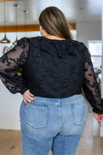 Load image into Gallery viewer, Think Of Me Ruffle Long Sleeve Bodysuit in Black