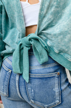 Load image into Gallery viewer, Tied Up In Cuteness Mineral Wash Sweater in Teal