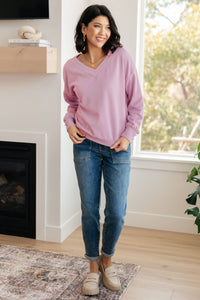 Totally Verified Long Sleeve V-Neck Top