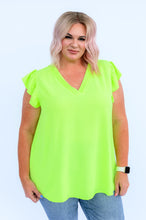 Load image into Gallery viewer, Under Neon Lights Ruffle Sleeve Top