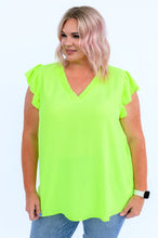 Load image into Gallery viewer, Under Neon Lights Ruffle Sleeve Top