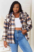 Load image into Gallery viewer, Double Take Plaid Button Front Shirt Jacket with Breast Pockets